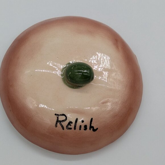 Vintage Two DeForest Condiment Jars Relish And Mustard Small Chip Crazing - Picture 11 of 13